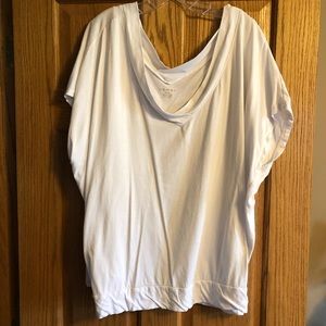 White double v t-shirt